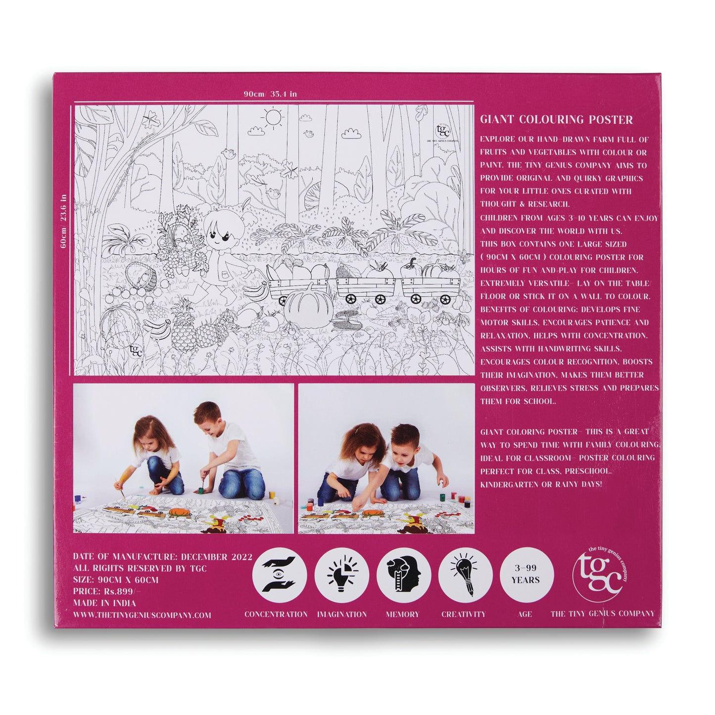 Fruits & Vegetables Colouring Poster