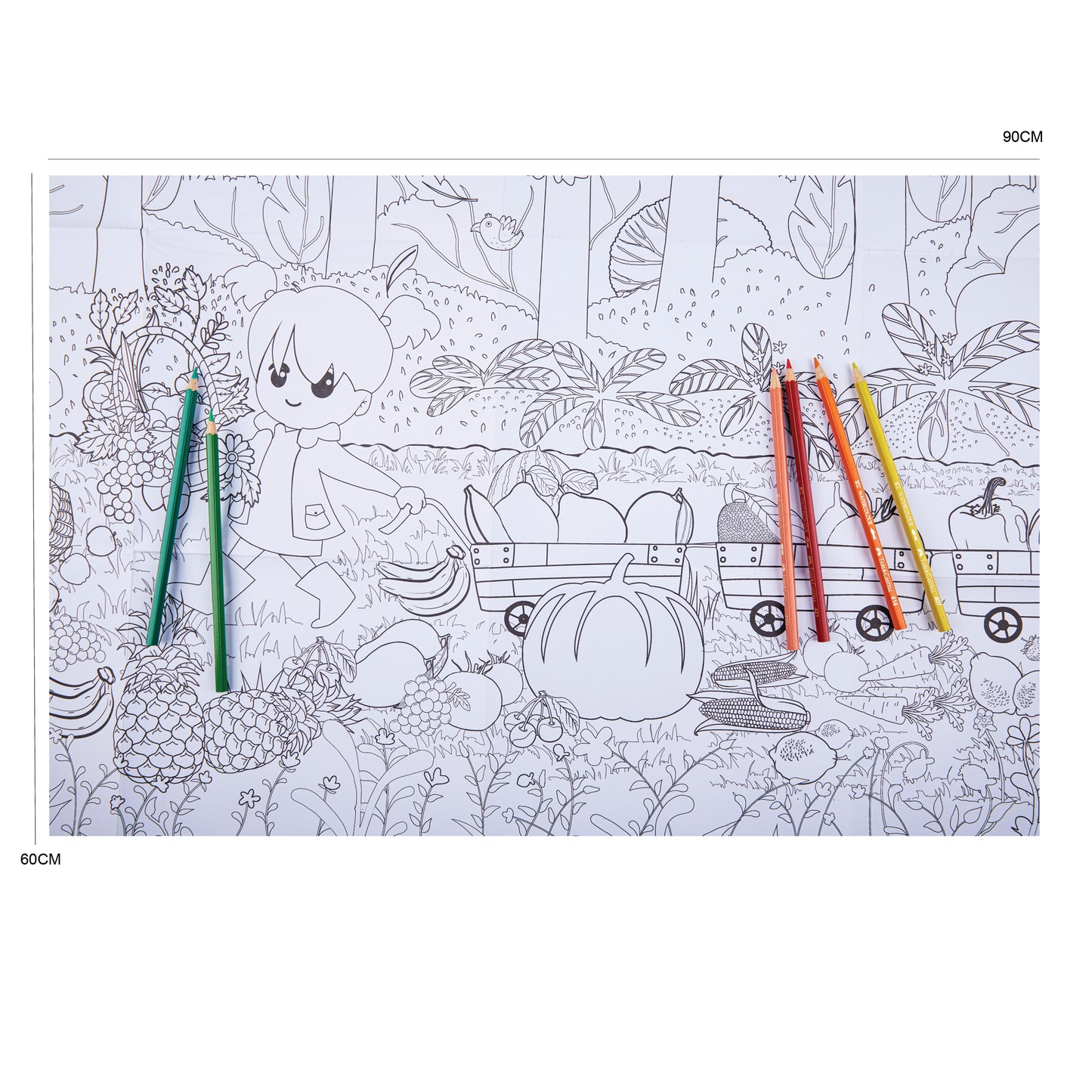 Fruits & Vegetables Colouring Poster